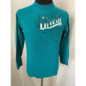 O'Neill Men's Teal Long Sleeve "O'Neill" Front Graphic Tee